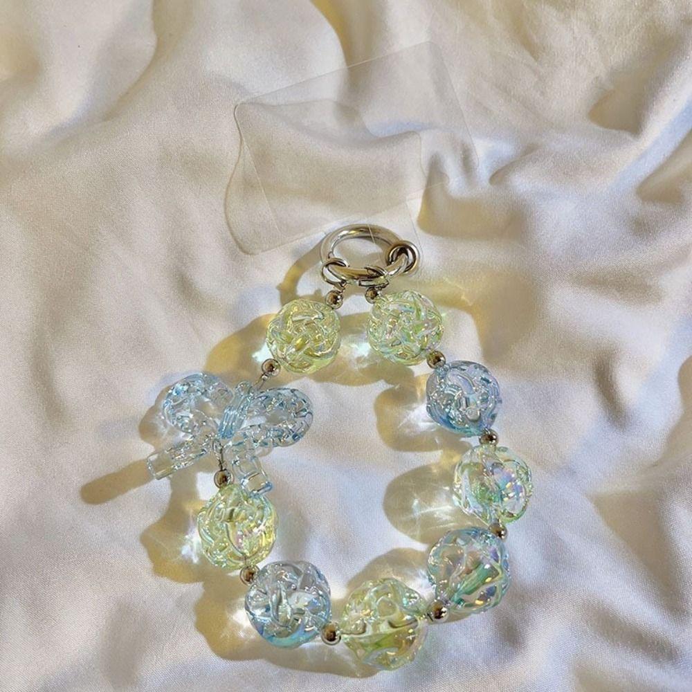 Bag Hanging Sweet Candy Keychain Irregular Transparent Beads Pendant Beaded Phone Chain  Gifts