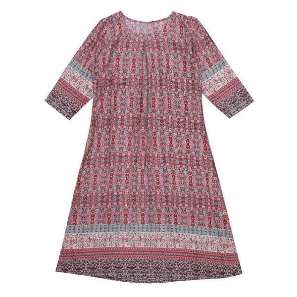 Wakura Lightweight Rayon Border Print Women S dreSS Wgna203w