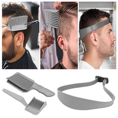 3/4 Pezzi/Set Pettine Barber Fade Modello in Silicone per Rasatura Collo Posizionamento Miscelazione Curvo Pettine per Tagliacapelli Accessori Parrucchiere Taglio di Capelli
