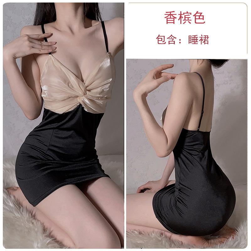 

Fun underwear women s sexy temptation suspender nightdress pure desire to wrap buttocks, backless take off loungewear suit A One size fits all шампанского