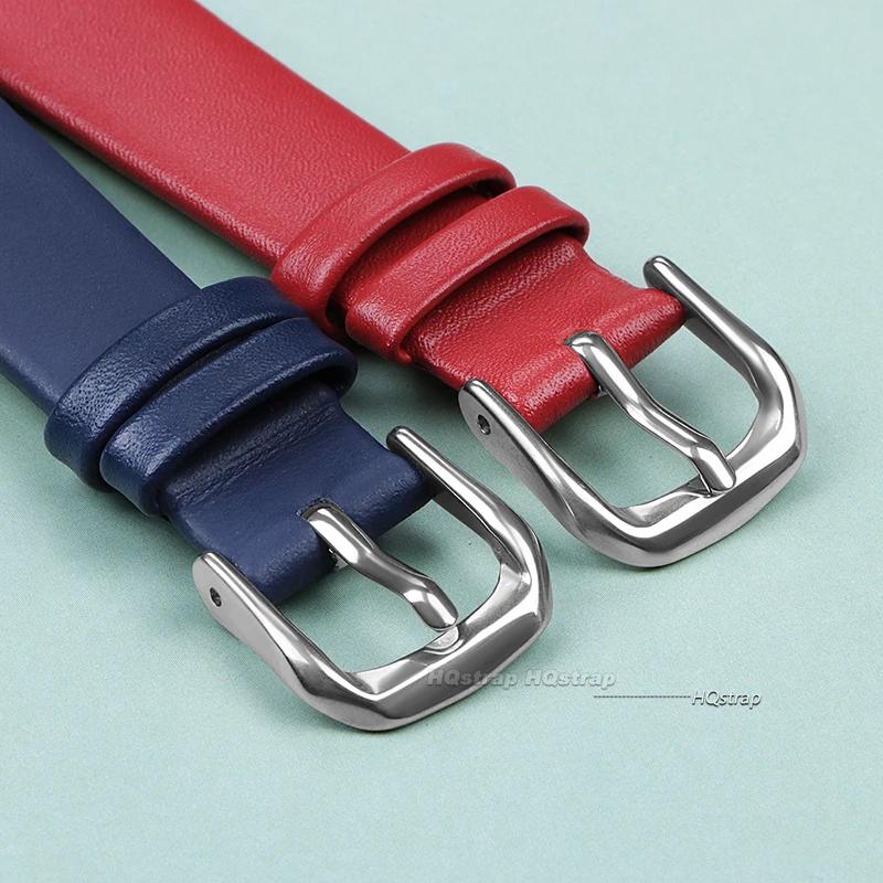 Ultra-thin Leather Watchband Women Watch Belt Strap Wristwatches Band 6mm 8mm 10mm 12mm 13mm 14mm 15mm 16mm 17mm Red White Black