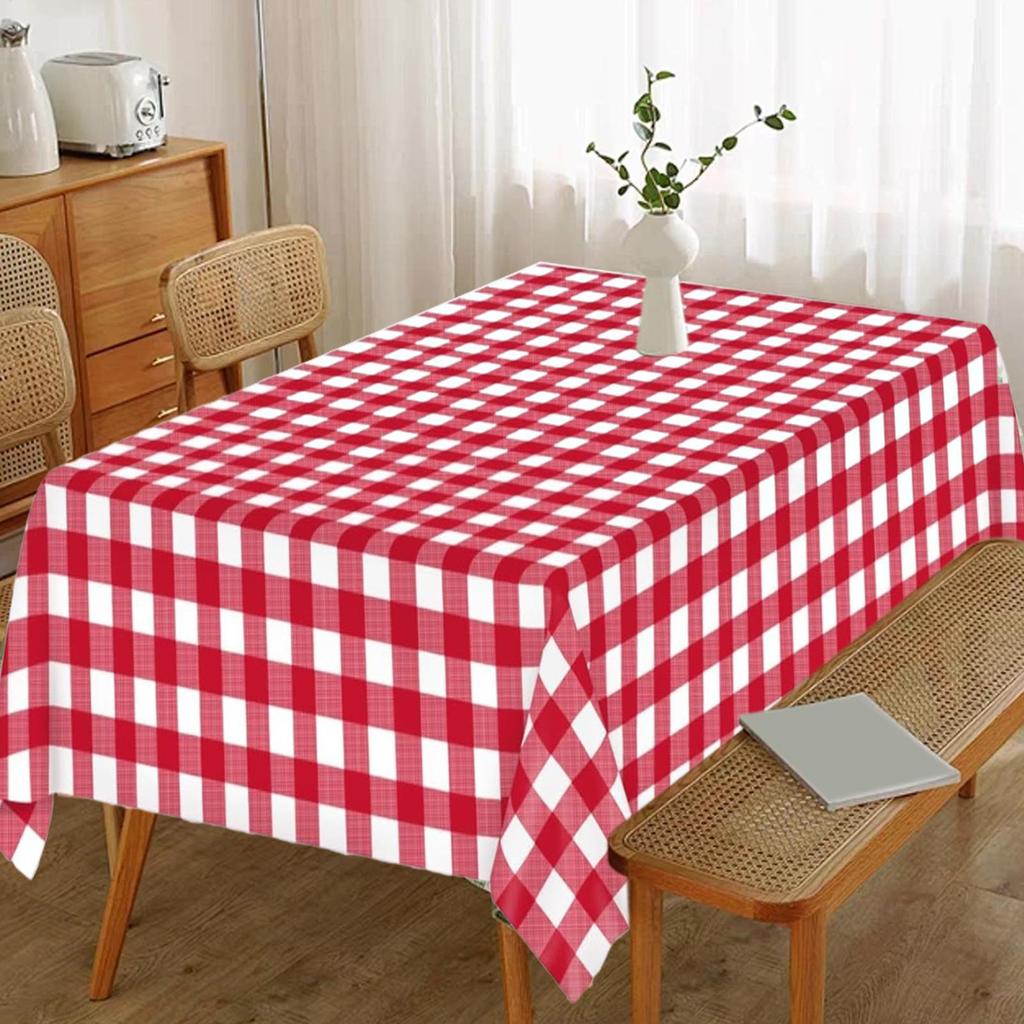 Gingham Tablecloth Rectangle Oktoberfest Table Covers Heavy Duty Covers Waterproof Party Decor for Cafe Camping Backyard BBQ
