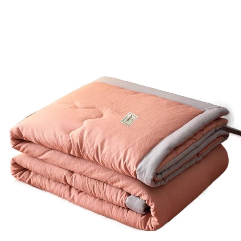 Juego de colcha de algodón lavado de verano - Juego de colcha refrescante de verano lavable a máquina - Juego de cuatro piezas para funda de colcha de aire acondicionado
