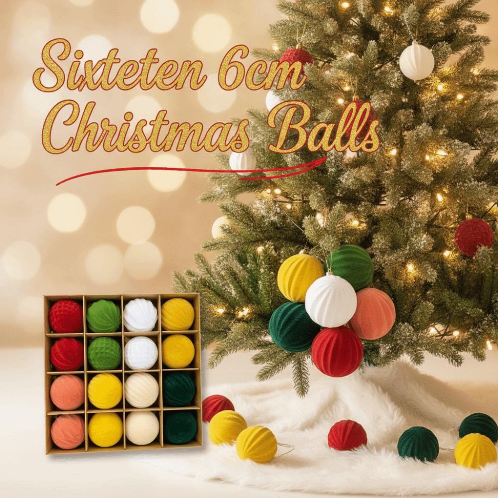 Assorted Colors Velvet Christmas Balls Shatterproof Plastic Multi Texture Baubles Winter Wedding
