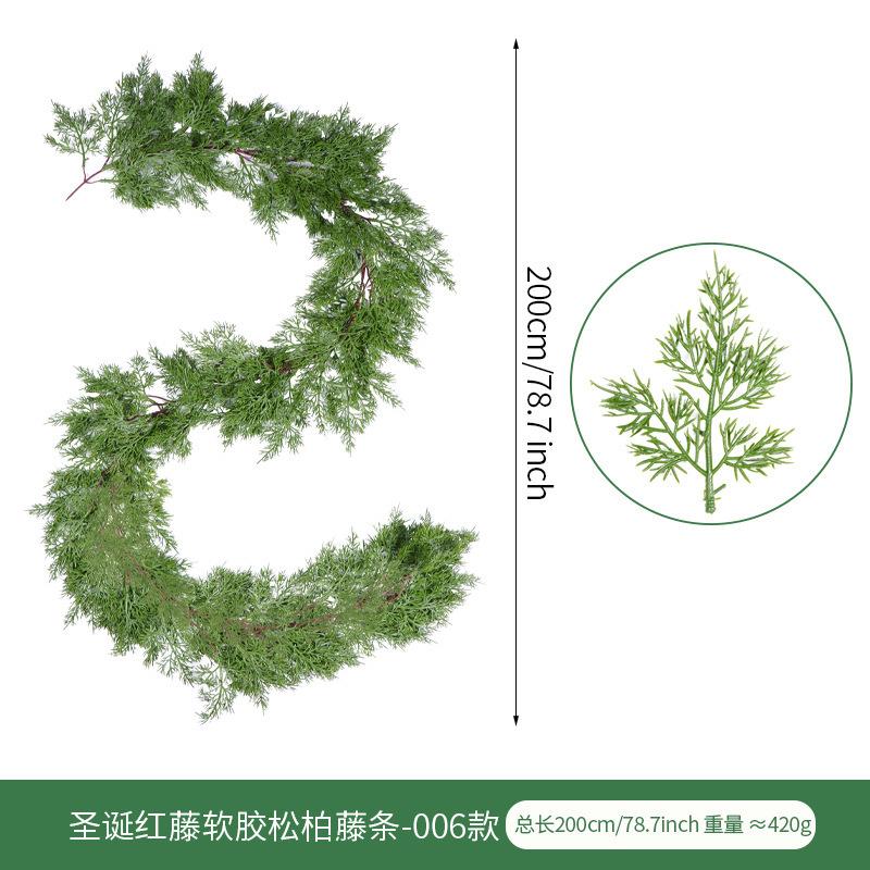 Christmas Rattan 1.8 Meters Pe Cedar Needle Rattan Home Staircase Pendant Christmas Rattan