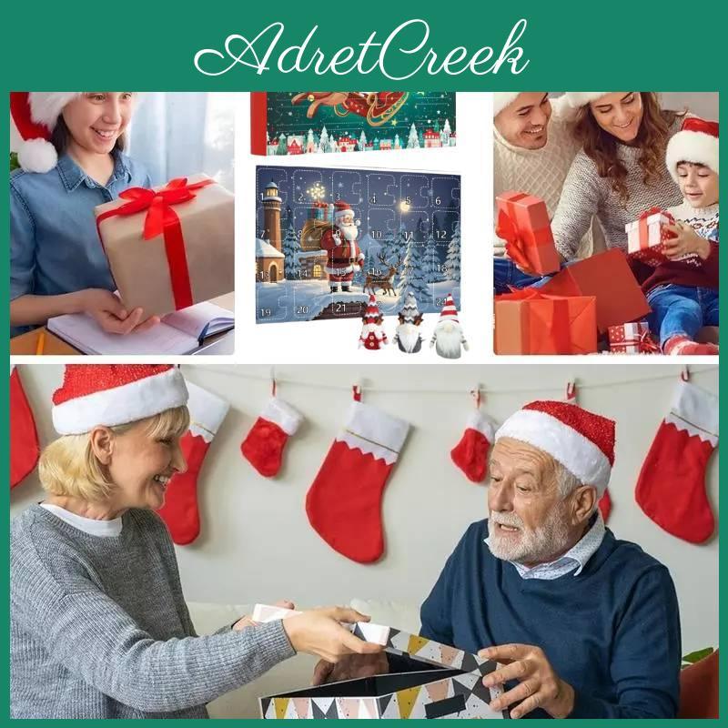 Adorable Christmas Gnome Countdown Advent Calendar Blind Box Toy Set For