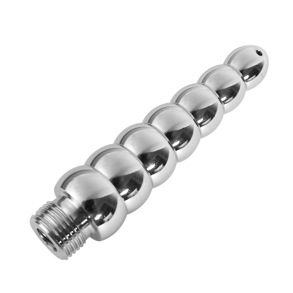 7-Bead Metal Anal & Vaginal Enema Device, G-Spot Cleanser & Masturbation Tool