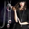 Fashion Decoration Explosion, Tulip Crystal Sweater Chain Long, Simple Necklace Women's Pendant Accessories