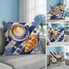 Gouache Painting Picnic Coffee Food Cushion Cover Breathable Cushion Covers Machine Washable Wrinkle-Resistant Soft Durable