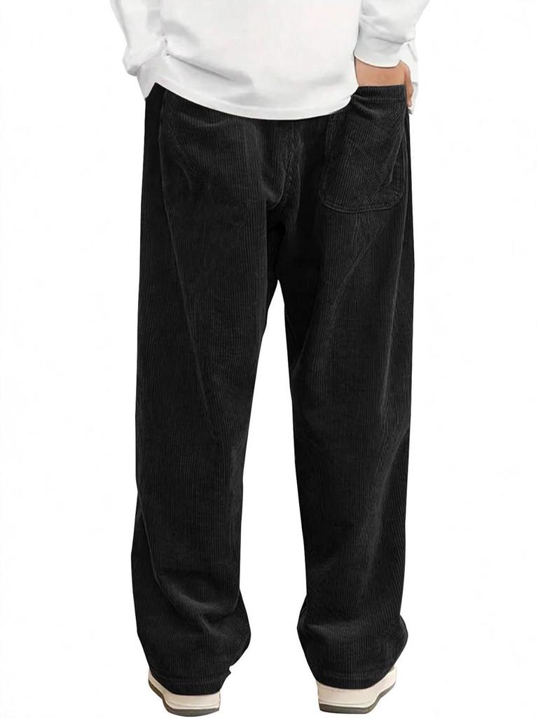 Men's Corduroy Casual Drawstring Wide-Leg Sports Pants