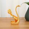 6Pcs with Swan Shaped Base Luxury Dessert Utensils Zinc Zinc Zinc Alloy Dessert Spoon  Coffee Dessert