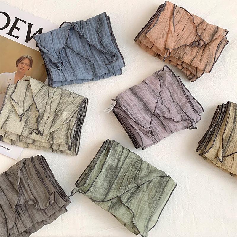 Silk Scarf High-end Sense Thin and Narrow Long Scarf Versatile Literary and Retro Scarf Thin Scarf Headscarf Headband Tied Hair Streamer