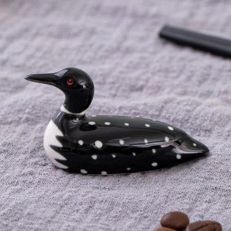 1/5pcs Japanese Duck-shaped Chopstick Holder Home Kitchen Table Decorations Cute Ceramic Crafts Micro-landscaping Ornaments