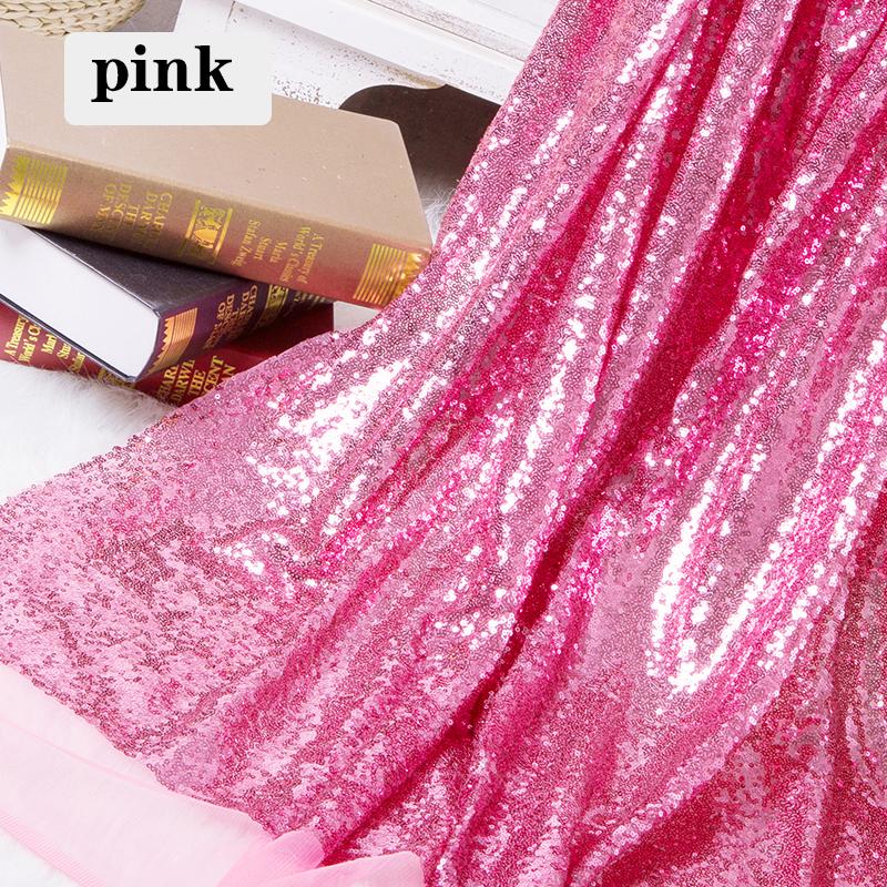 Width 130x50cm Sequin Fabric Sparkly Rose Gold Silver Glitter Fabric For Clothes Stage Party Wedding DIY Decoration