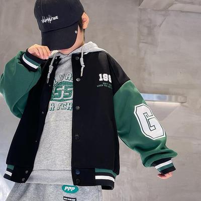 Children's Baseball Jacket Boy Bomber Jacket Spring Autumn Cool Boy Coat Kids Letter Print Outerwear