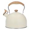 Whistling Kettle Stainless Steel Tea Kettle 2.5L Whistling Tea Pot Ergonomic Handle Teapot Beige