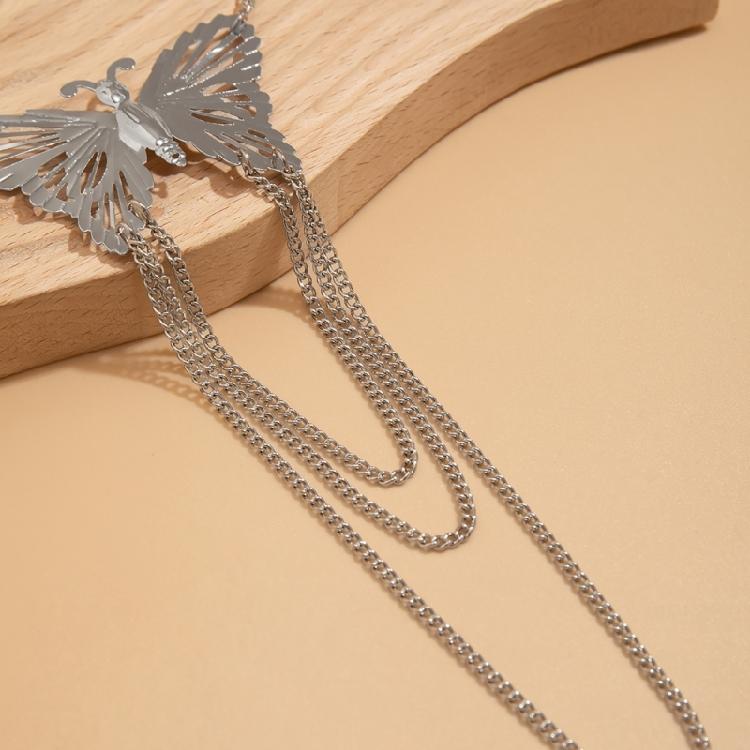 Elegant Butterfly Arm Bracelet Adjustable Open Arm Cuff Bangle Tassels Armband