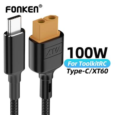 FONKEN Type-C To XT60 Charging Cable AMASS Connector For tToolkitrc M7 M6 M6D M8S Charger Aircraft Model PD Protocol Fast Charging Cable