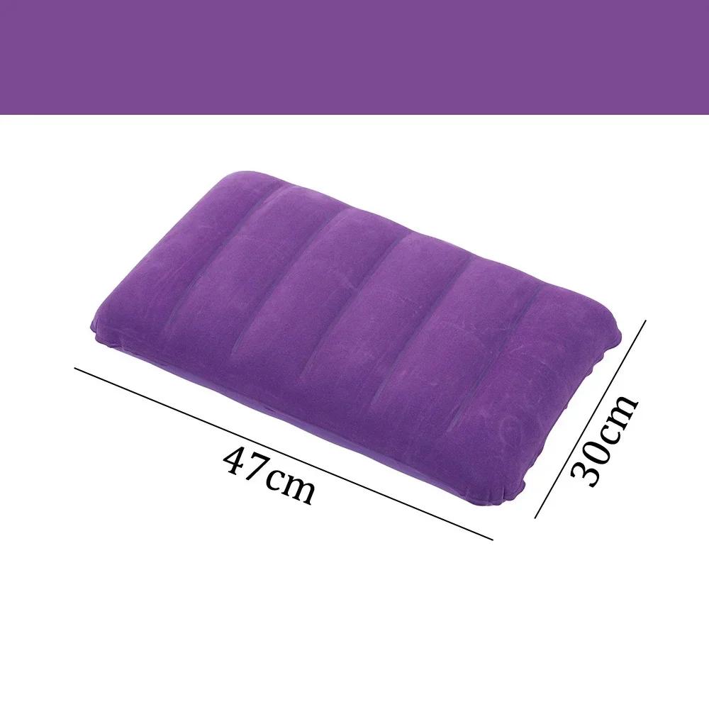 

Air Cushion Pillows Outdoor Camping Sleep Cushion Folding Square lnflatable Pillows Travel Backrest Plane Head Rest Big фіолетовий