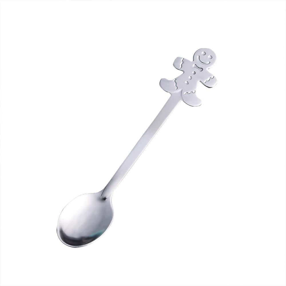 Stainless Steel Christmas Cartoon Coffee & Dessert Stirring Spoon: Snowman & Star Design