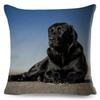 Cute Black Labrador Dog Double-Sided Printed Pillow Cover Short Plush Suitable Living Rooms Bedrooms Sofas Throw Cushion Cover