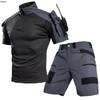 Men's Tactical Outdoor Shorts & Combat Shirt Set