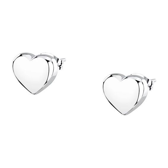 Morellato Intrecci Silver Tone Steel Earrings With Heart Symbol SAZC17 For Women