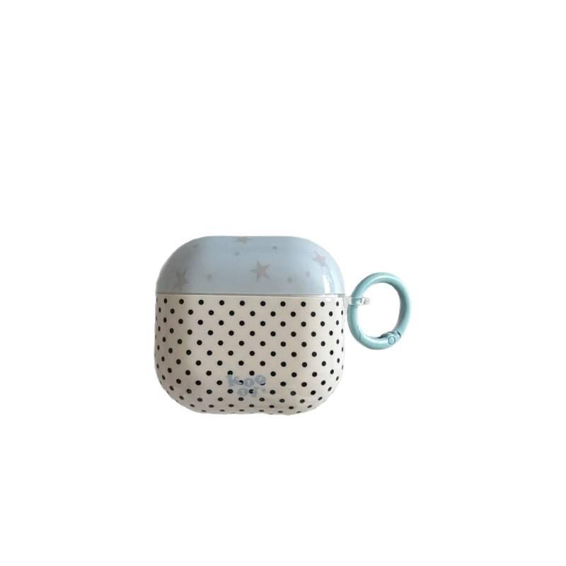 Ins Blue Star White Background Black Polka Dot Suitable for Apple AirPods 1st Generation Protective Case Pro1 Bluetooth Headset Pro1 Generation