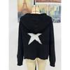 2025 Autumn and Winter Pullover Hooded Knitting Pocket Long Sleeve Five-Pointed Star Work Clothing Sweater Female Knitted Sweater