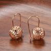 New Trend  Rose Gold Bridal Earrings For Women Unusual Hollow Flower Ball Drop Earrings Wedding Daily Fashion Jewelry