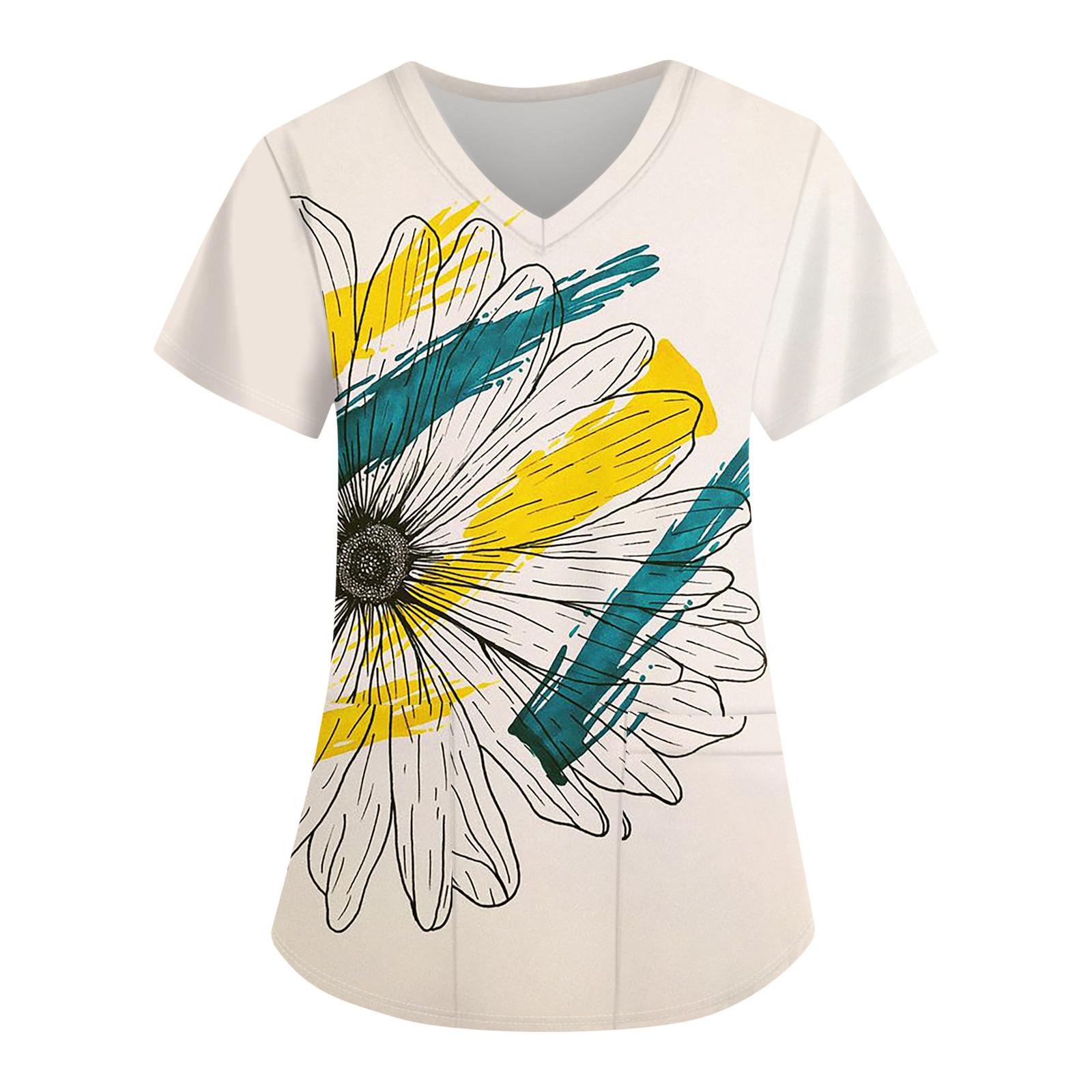 

Жіночі вільні топи з короткими рукавами, повсякденні топи великих розмірів, V-подібний виріз, короткі рукави, повсякденні літні футболки Жіночі топи, футболки, робочий одяг XXXL бежевий