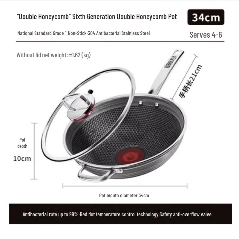 Kambach 6th Gen 34cm Stainless Steel Wok with Temperature Sensor
