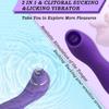 2-in-1 Sucking Vibrator with Tongue Licking 10 Modes Vagina Clitoris Stimulator Oral Sucker Erotic Sexy Sex Toy for Women