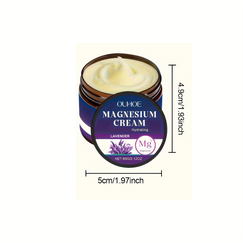 Buy 1 Get 1 Free - Magnesium Cream with Lavender & Hyaluronic Acid, Fast-Absorbing, 60g/2.12oz, Ideal for Athletes & Seniors