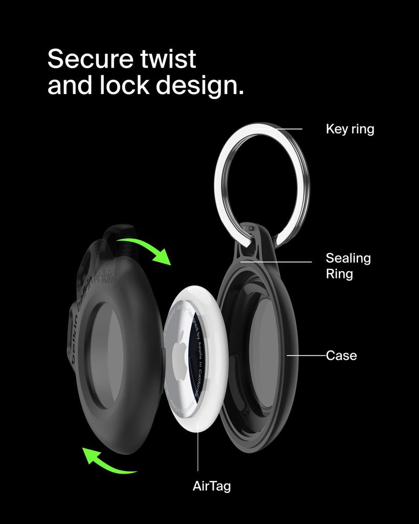Wodoodporny uchwyt Belkin Secure do Apple AirTag z brelokiem Trwałe etui AirTag odporne na zarysowania