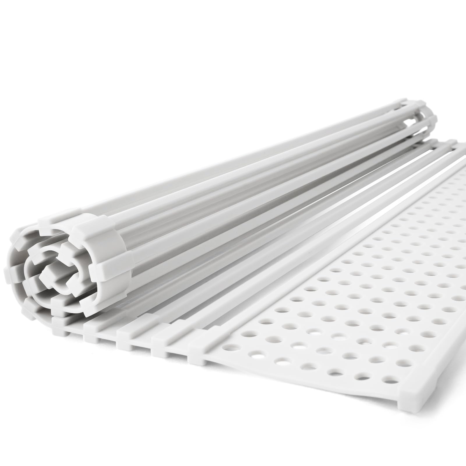 

atRise Сливная полка Выше грузоподъемности Термостойкая Нет Living Small Может вместить пространство 52 см x Включает поддон для мелких предметов Раковина, силикон, 18 кг, белый