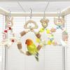 Wooden Parrot Swing Hanging Bird Perch Bird Chew Toy Birdcage Pet Accessory for Cockatiels Lovebirds Budgerigars