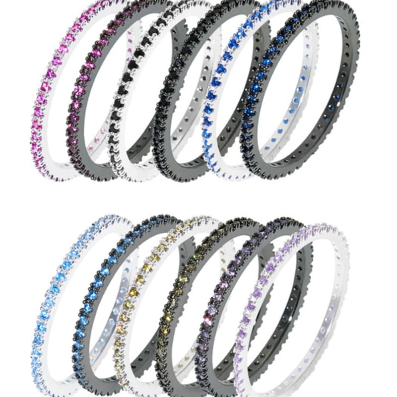 MACIER [S925] 1MM Tennis Ring_12 Colors