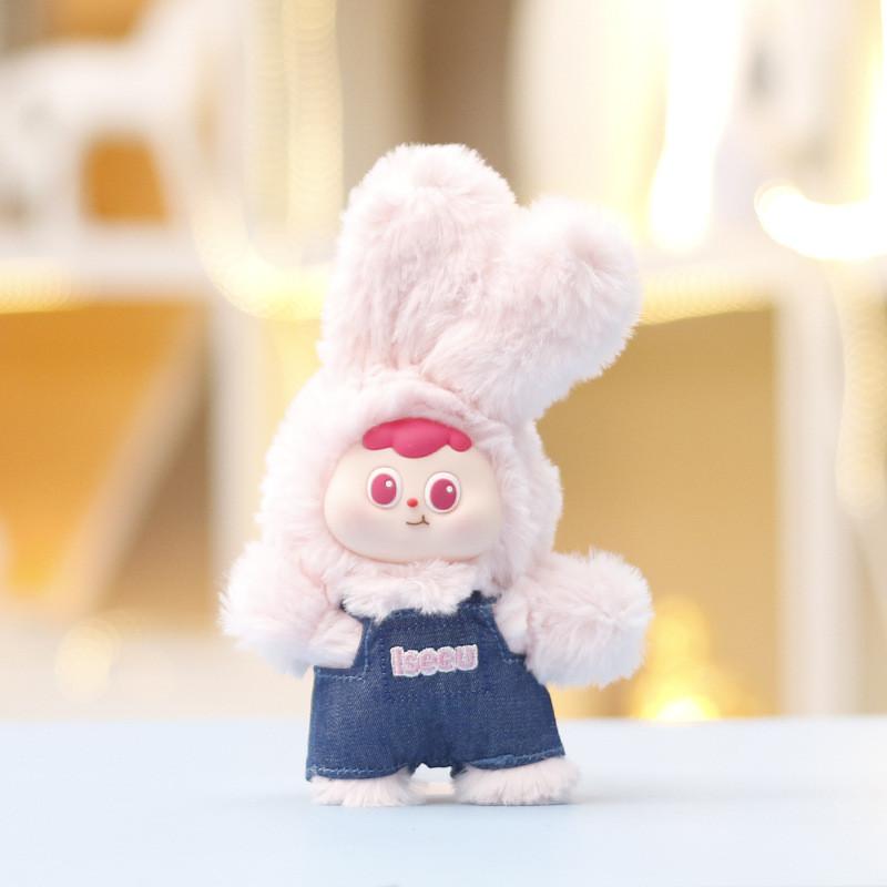 

Countryside Style Shoulder Strap Skirt Plush Rabbit Vinyl Doll Pendant Kid Toy For Girls Birthday Gift Denim Pink