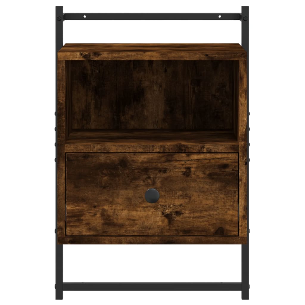 Wall Mounted Nightstands (Set of 2) Smoked Oak Finish 40 x 30 x 61 cm Engineered Wood