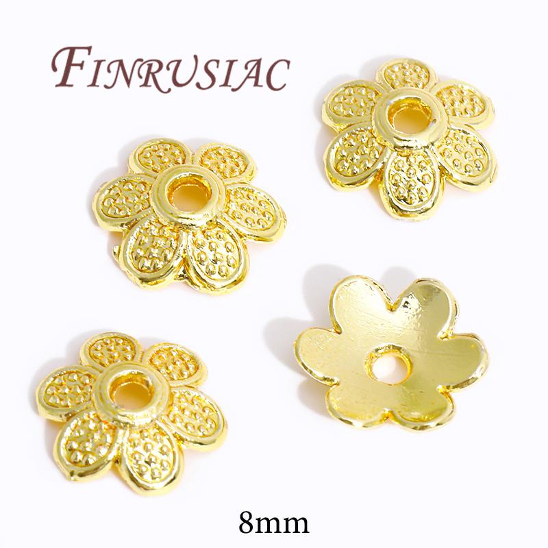 18K/14K Gold Plated Beads Cap For Jewelry Flower Bead Caps Jewelry Making Supplies Spacer Beads DIY Bracelets Accessories