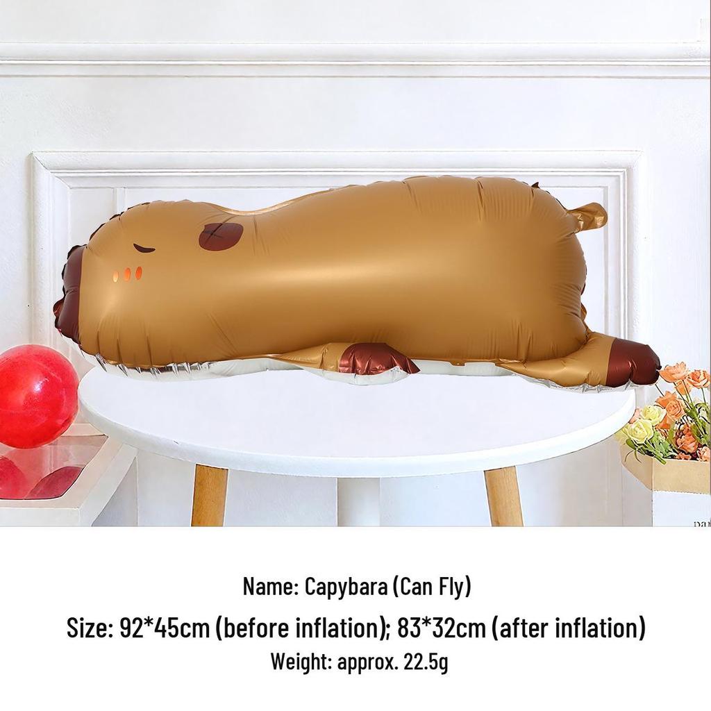 Matte Aluminum Capybara Cartoon Balloons for Kids' Birthday Party Decorations