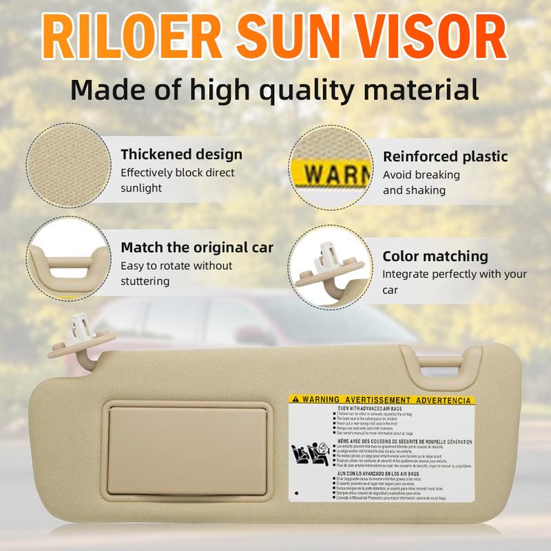 Car Left Right Sun Visor With Mirror Light for Toyota Highlander 2014 2015 2016 2017 2018  Beige/Grey 743100E074A0