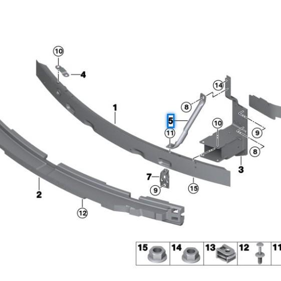 Front Bumper Mounting Bracket Holder for BMW X5 F15 (Parts 51117308057/58)