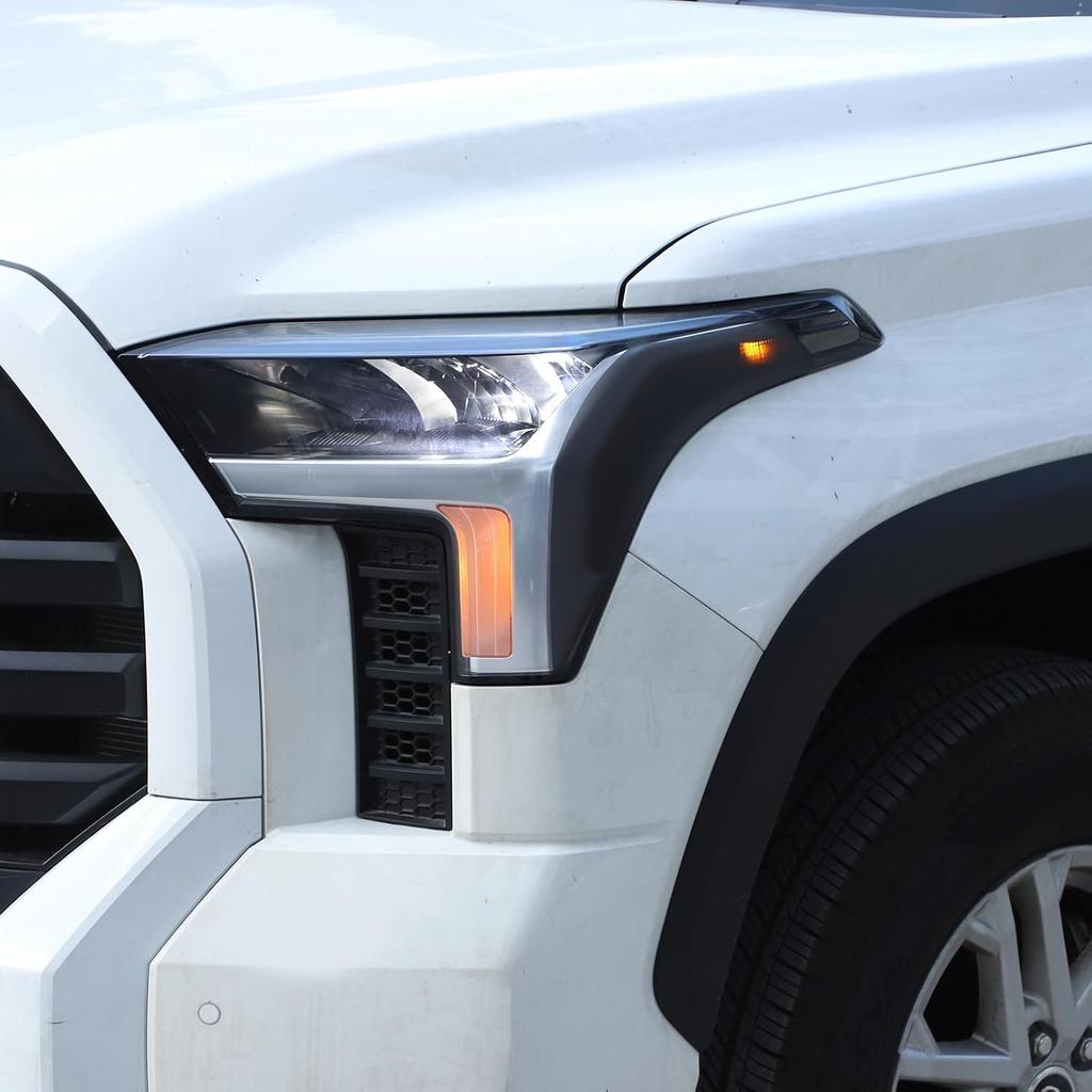 Front Light Vinyl Overlay Tinted Cover Trim Compatible with Toyota Tundra 2022-2025, Car Exterior Decoration Accessories