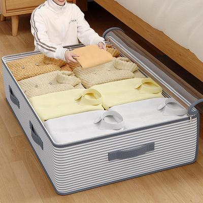 Transparent Underbed Storage Box for Comforters & Clothes - Foldable Organizer with Drawer Design