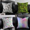 Simple English letters Cushion Cover Pillow Case Antidustmite Invisible zipper silky plush cushion