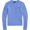 Polo Ribbed Cable Knit Cotton Pullover Long Sleeve Pony Embroidery Kids Sweaters 313901316-019