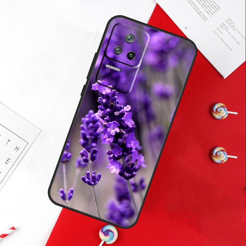 Purple Flowers Lavender Cover For Xiaomi 11T 12T 13T 14T Pro 13 14 15 Ultra POCO X7 Pro X3 X5 X6 F5 F6 M6 Pro Case