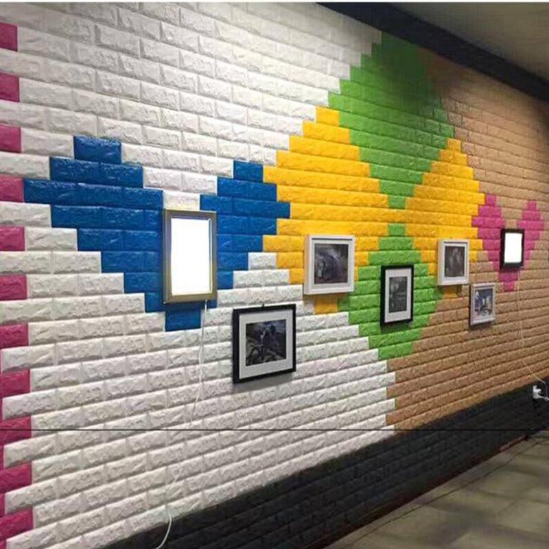 70cm*1/2/3/5/10m 3D Self-Adhesive Wallpaper DIY Waterproof Brick Wall Stickers Living Room Bedroom Wall Stickers Home Decoration
